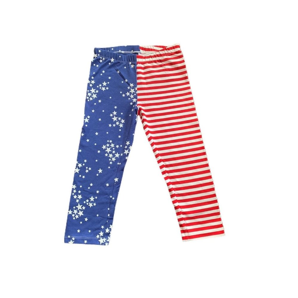 NWOT Cat & Jack Capris Girls 7/8 Patriotic Red White Blue American